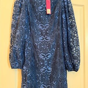 Lilly Pulitzer, Boca Blue, Elegant Blue Lace Dress